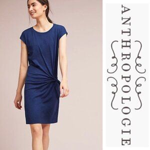 Velvet for Anthropologie • Jessica Tie-Waist Dress blue 100% cotton knit t-shirt